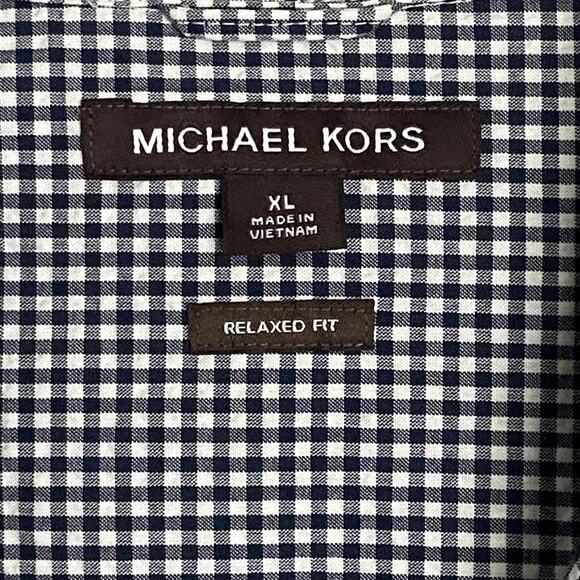 Michael Kors Men's XL Casual Short Sleeve Shirt Black & White Gingham NEW - Picture 9 of 12